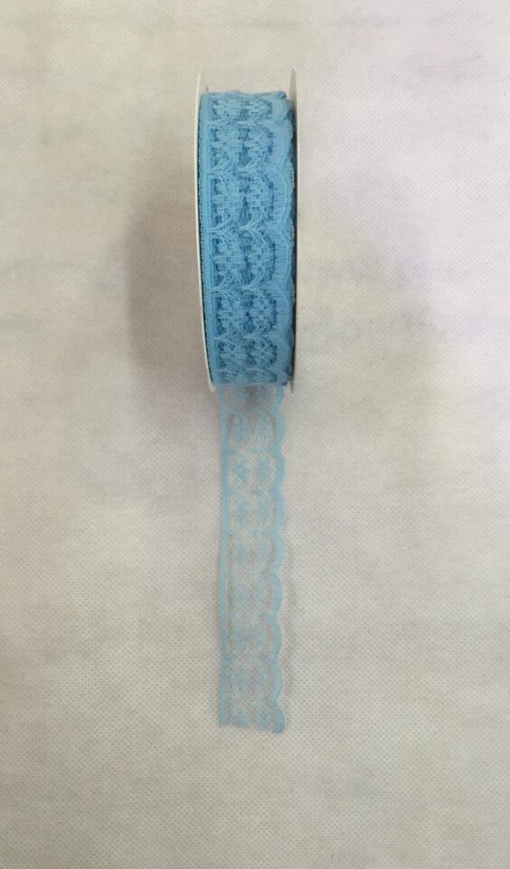 KURDELE KUMAŞ DANTEL 2,5 CM 10 MT MAVİ