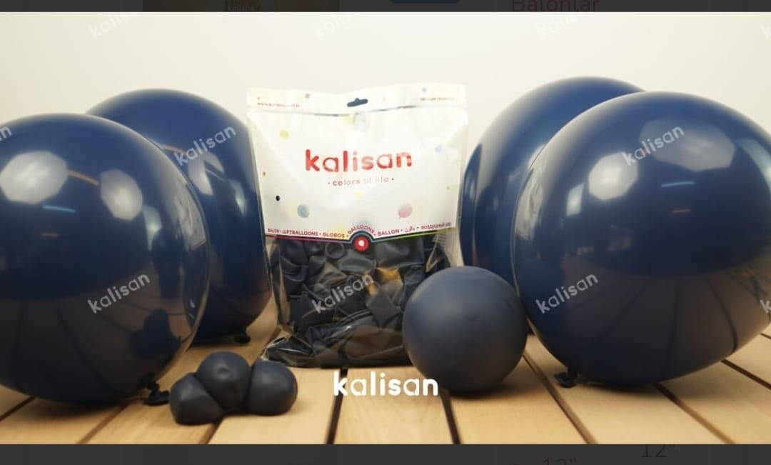 BALON 12'' DÜZRENK NAVY 100'LÜ KALİSAN