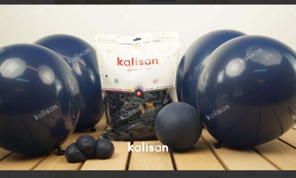 BALON 12'' DÜZRENK NAVY 100'LÜ KALİSAN