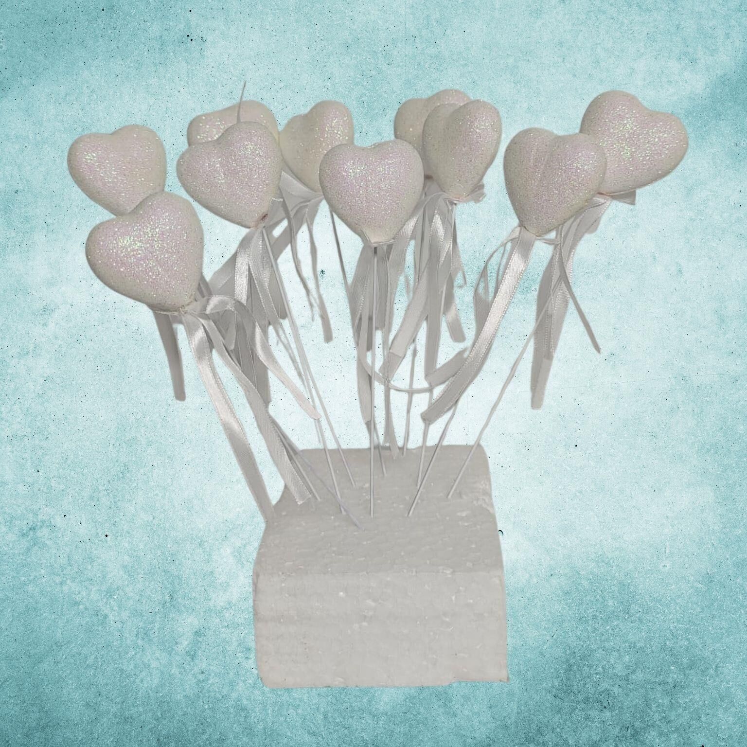 ÇUBUKLU STRAFOR KALP SİMLİ 10 LU ORTA BEYAZ