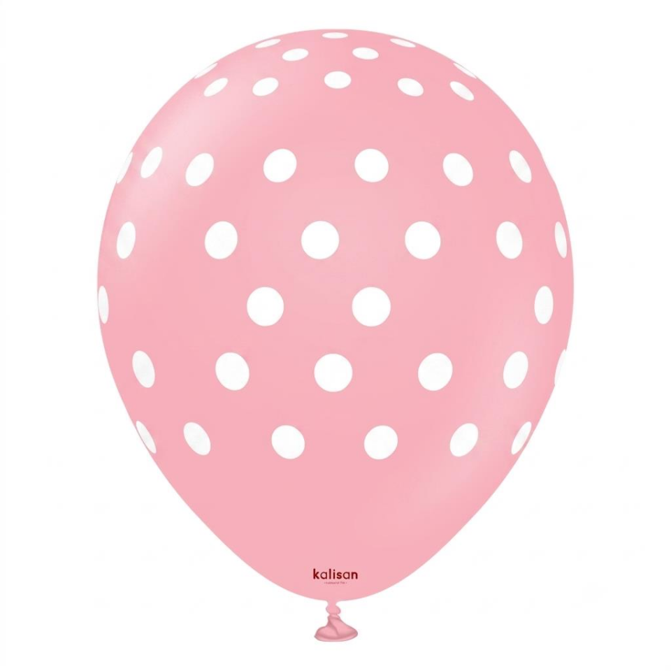 BALON 12'' PUANTİYELİ AÇIK PEMBE 25 Lİ  KALİSAN