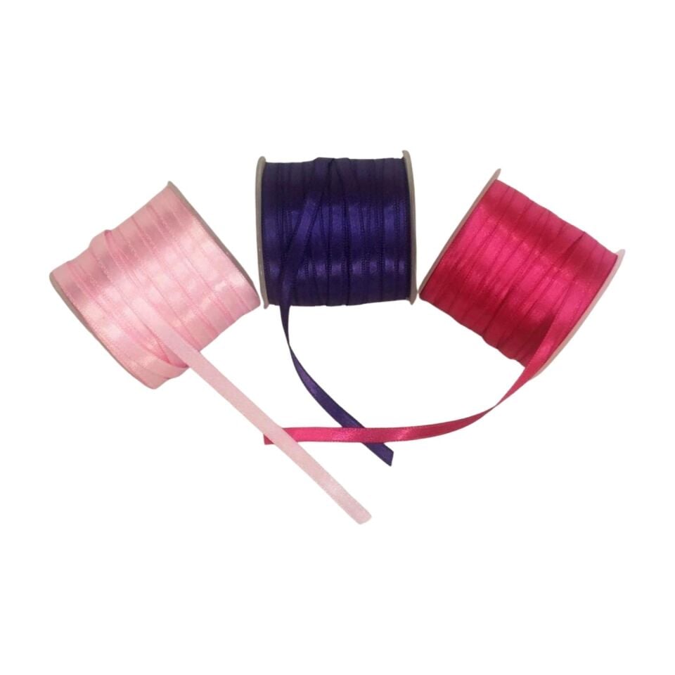 KURDELE SATEN 6 MM 70MT KARIŞIK