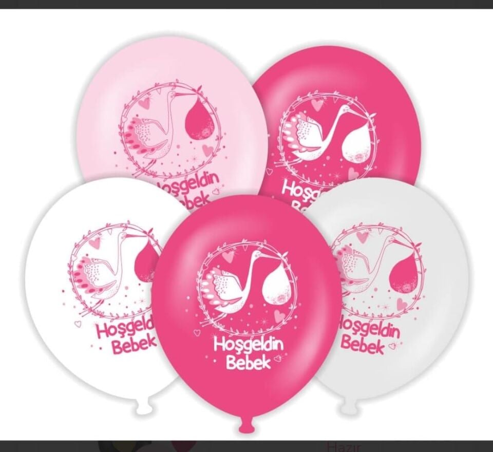 BALON 12'' BASKILI H. BEBEK PEMBE 25 Lİ KALİSAN