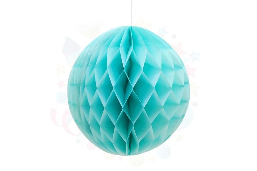 KAĞIT TOP SÜS PETEKLİ TEKLİ 30 CM MAVİ