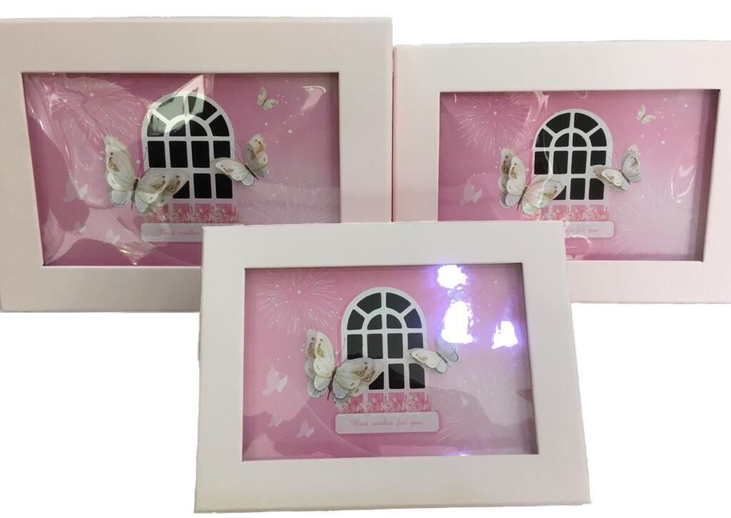 KUTU DİKDÖRTGEN PENCERE KELEBEKLİ PEMBE 3 LÜ