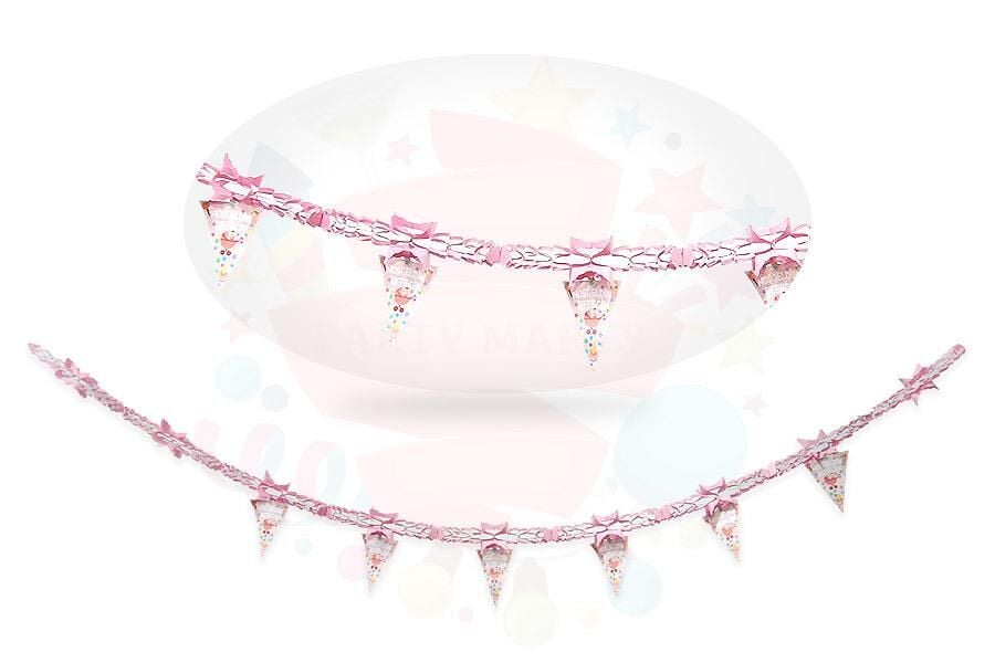 KAĞIT UZAR SÜS BAYRAKLI HOŞ G.BEBEĞİM PEMBE