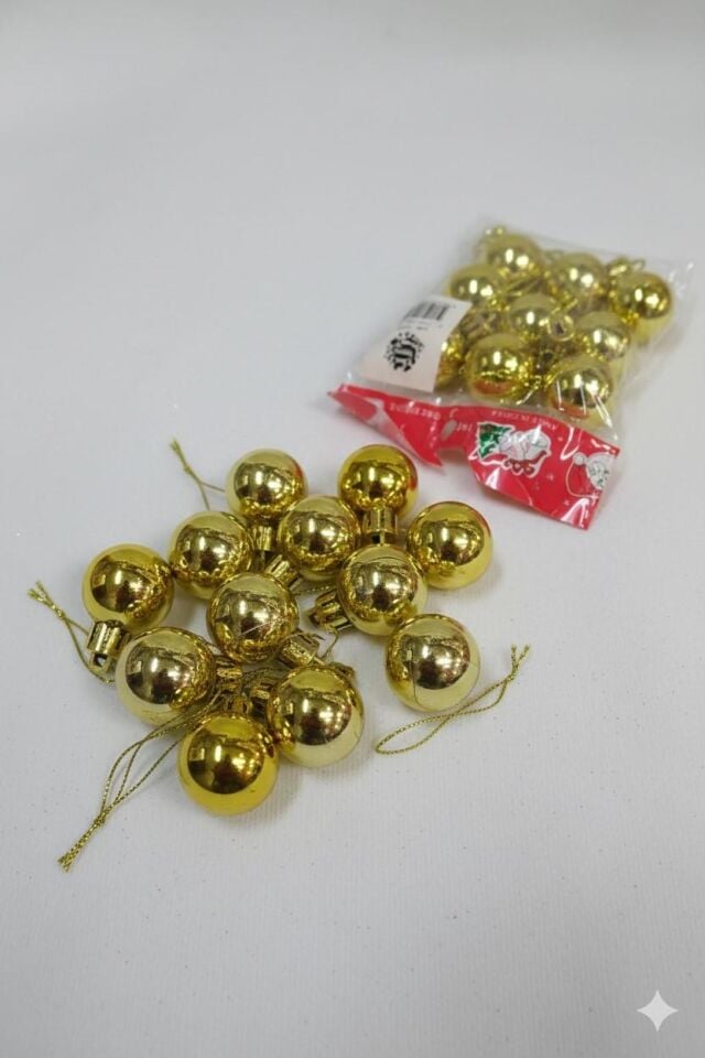 TOP SÜS 3 CM 12 Lİ  ALTIN