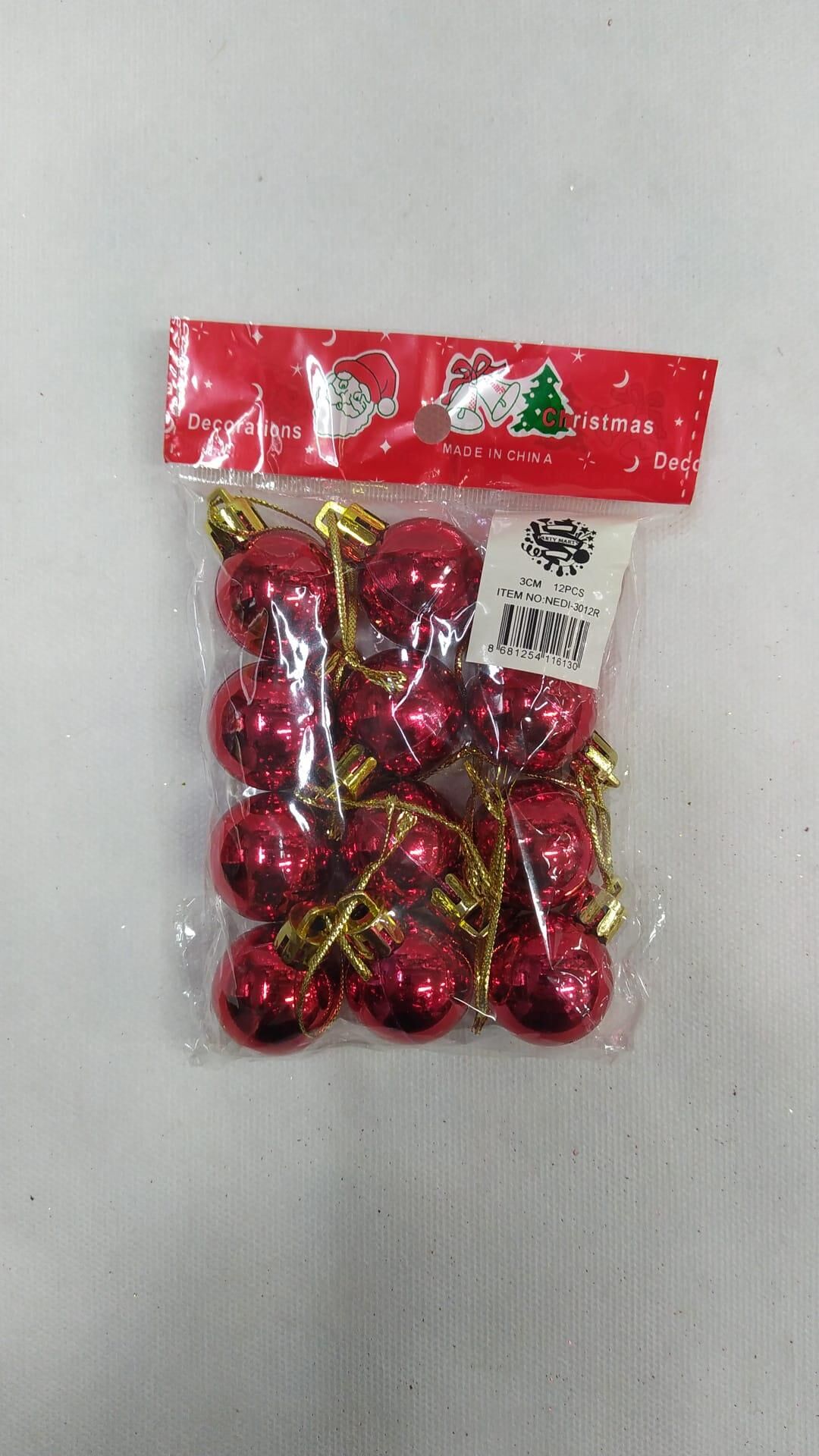 TOP SÜS 3 CM 12 Lİ  KIRMIZI