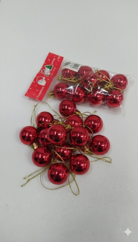 TOP SÜS 3 CM 12 Lİ  KIRMIZI