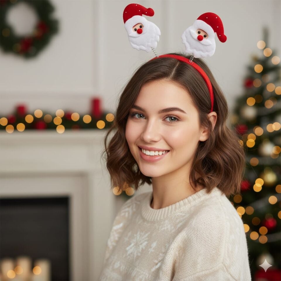 NOEL TAÇ GEYİKLİ NOEL BABALI KARDAN ADAMLI 12 Lİ