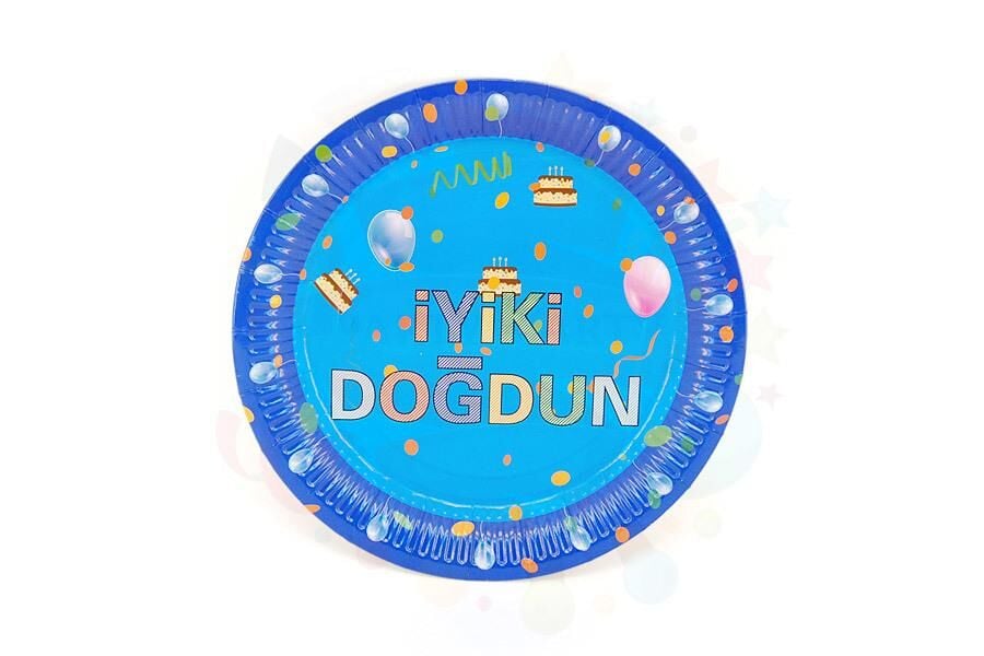 TABAK KARTON TEMALI İYİKİ DOĞDUN MAVİ