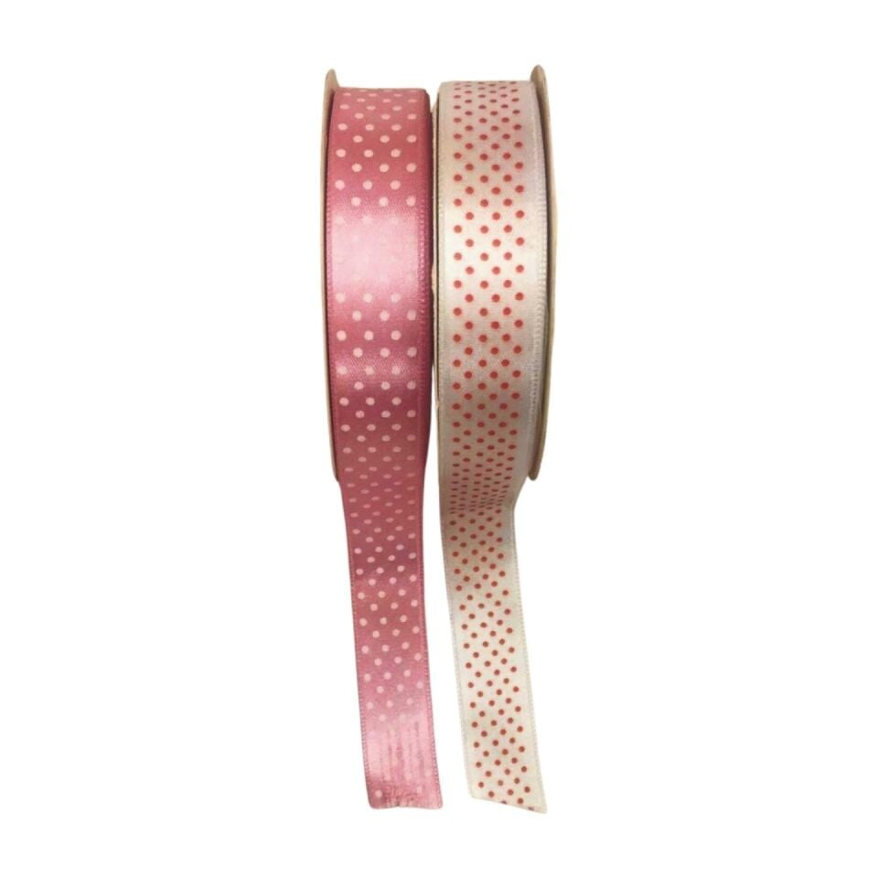 KURDELE SATEN MAKARA BASKILI 10 MT 2 CM PUANLI