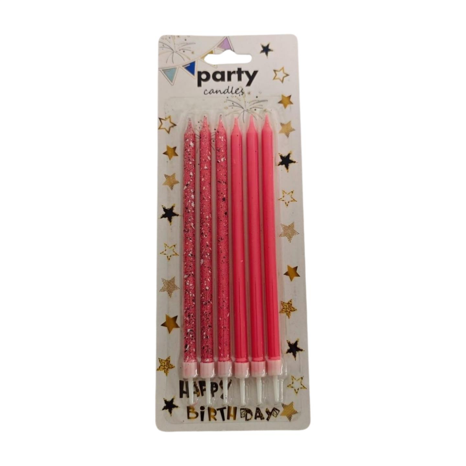 MUM İNCE ÇUBUK 13 CM 6 LI PASTEL PEMBE