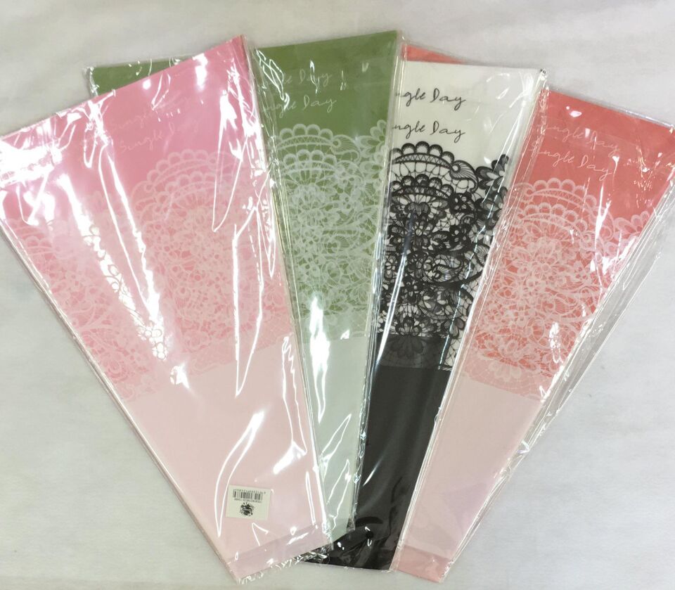 BUKETLİK POŞET İŞLEME  DESENLİ  29*10*45(30AD/PK)