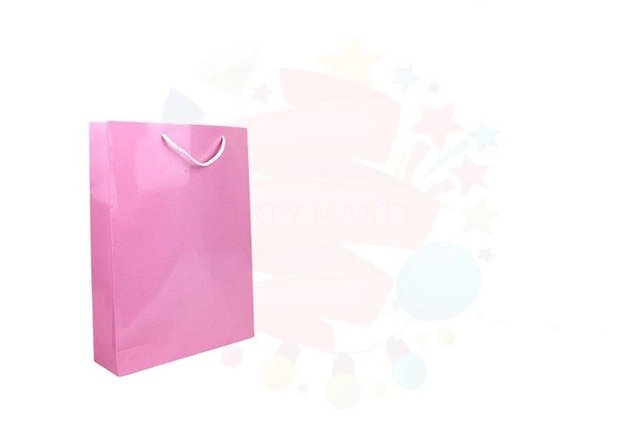 ÇANTA KARTON SELOFANLI 12*14 DÜZ PEMBE 25'Lİ