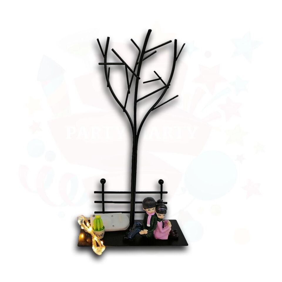 HEDİYELİK SÜS BANKTA AŞIKLAR PERİ LED IŞIKLI