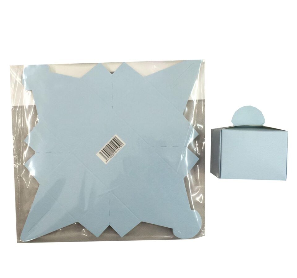 KARTON LOKUM KUTUSU 25 Lİ MAKARON MAVİ