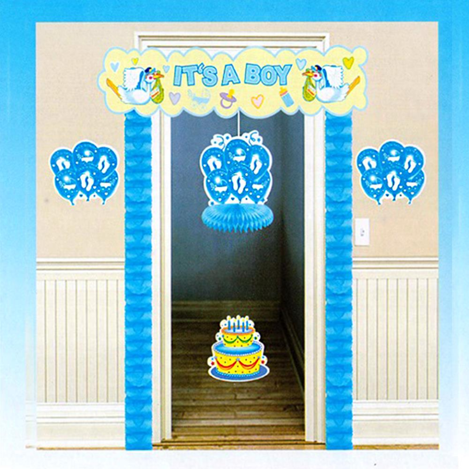 KAPI SÜSÜ HOŞGELDİN BEBEK BALONLU 7 PARÇA MAVİ