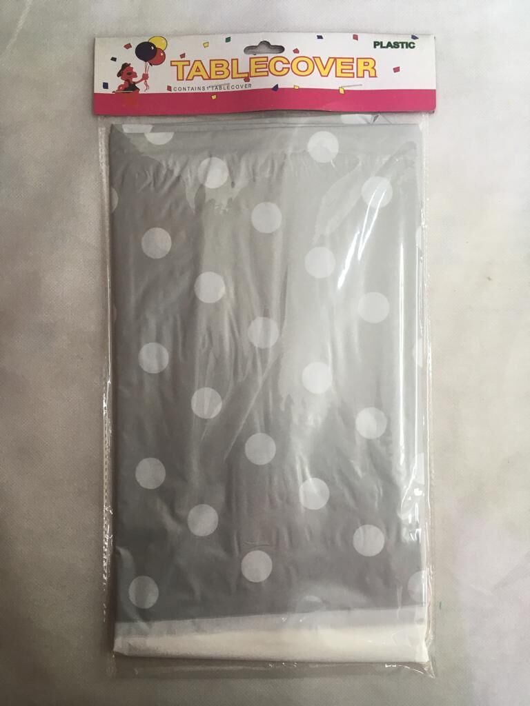 MASA ÖRTÜSÜ PUANTİYELİ GÜMÜŞ 108*180 CM