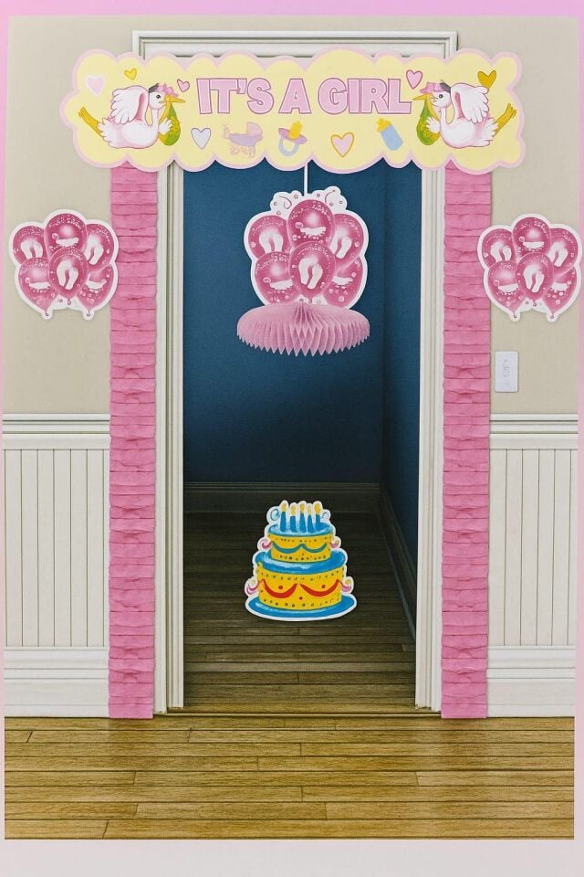 KAPI SÜSÜ HOŞGELDİN BEBEK BALONLU 7 PARÇA PEMBE