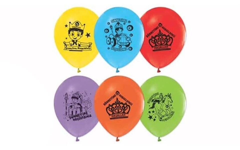 BALON BASKILI SÜNNETİME HOŞGELDİNİZ KARIŞIK 100 LÜ