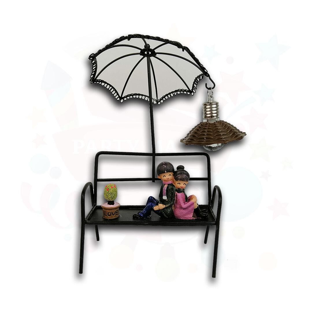 HEDİYELİK SÜS BANKTA OTURAN AŞIKLAR (IŞIKLI)