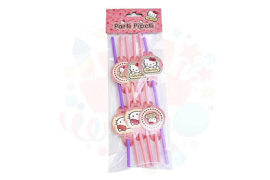 PİPET PLASTİK KARTONLU LİSANSLI 6 LI HELLO KITTY