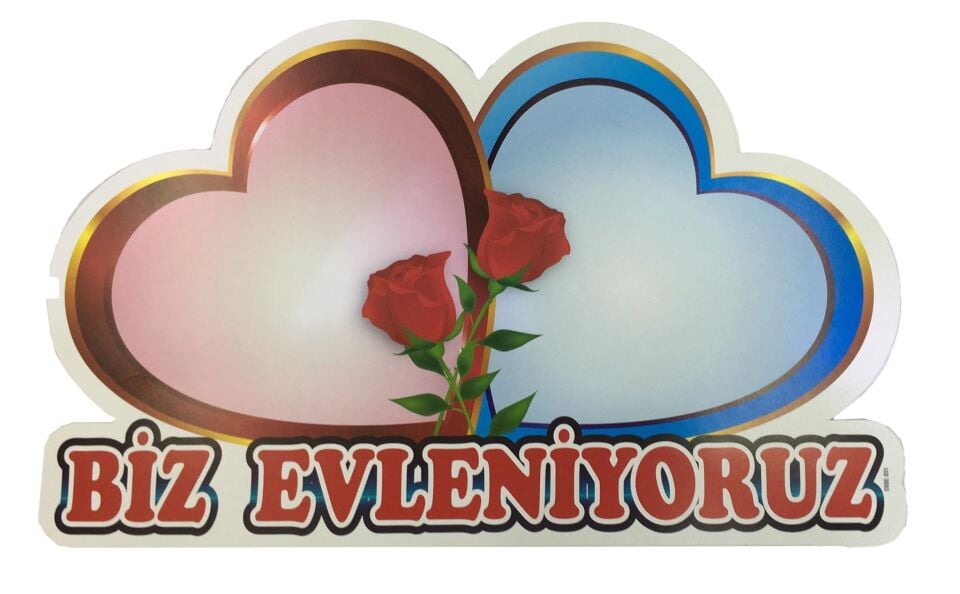 KARTON KALP İKİLİ BİZ EVLENİYORUZ YAZILI
