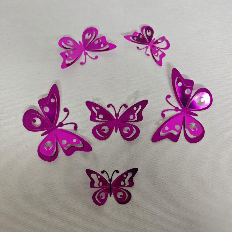 KELEBEK KARTON 3 BOYUTLU 12 Lİ 4 RENK