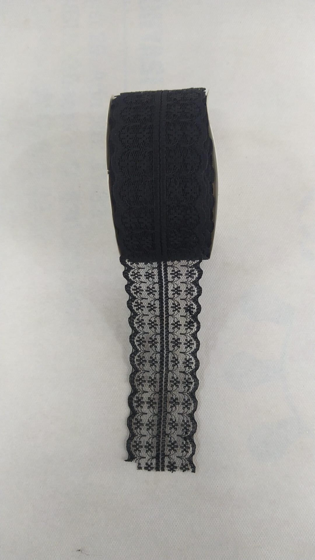 KURDELE KUMAŞ DANTEL 5 CM 10 MT SİYAH