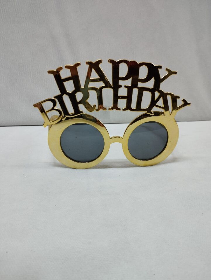 GÖZLÜK  HAPPY BIRTHDAY YAZILI GOLD
