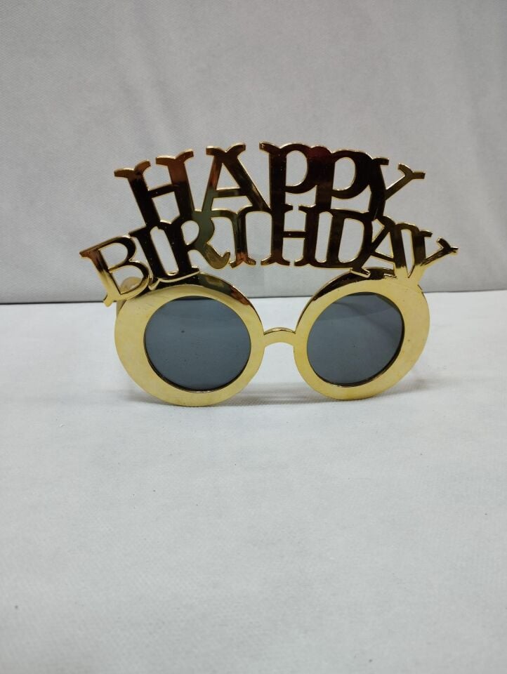 GÖZLÜK  HAPPY BIRTHDAY YAZILI GOLD