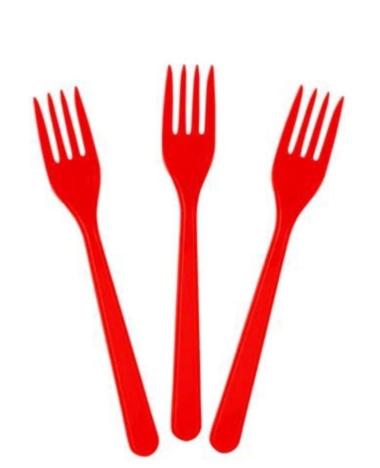 ÇATAL PLASTİK KIRMIZI 20 Lİ