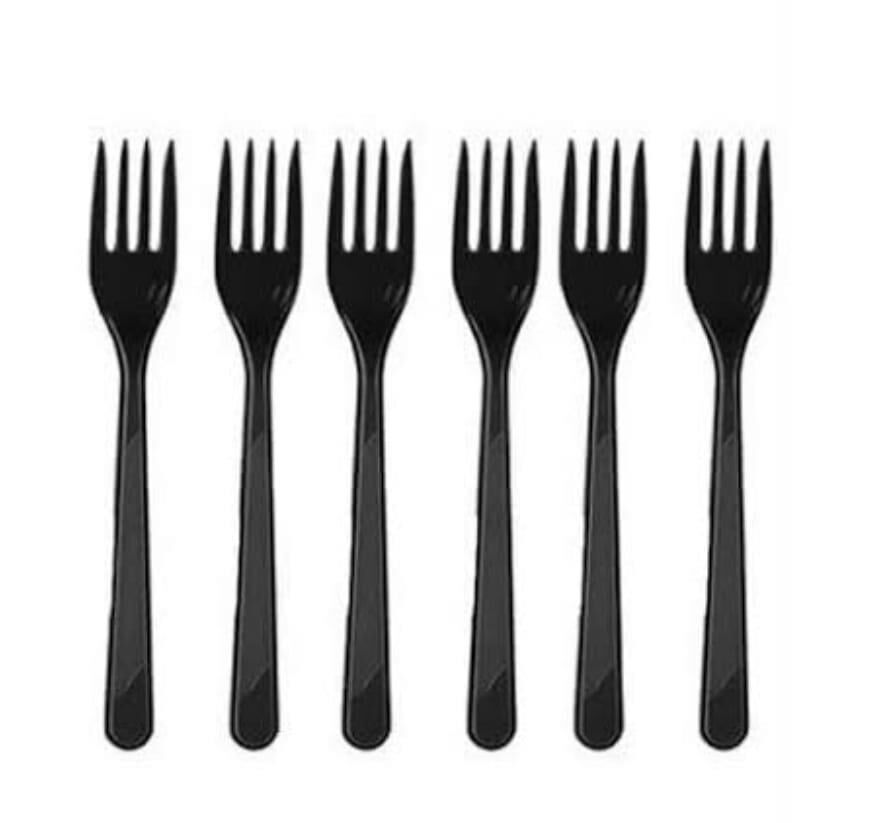 ÇATAL PLASTİK SİYAH 20 Lİ