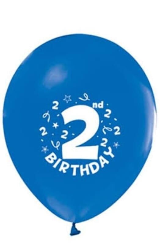 BALON BASKILI 2 YAŞ MAVİ 100'LÜ