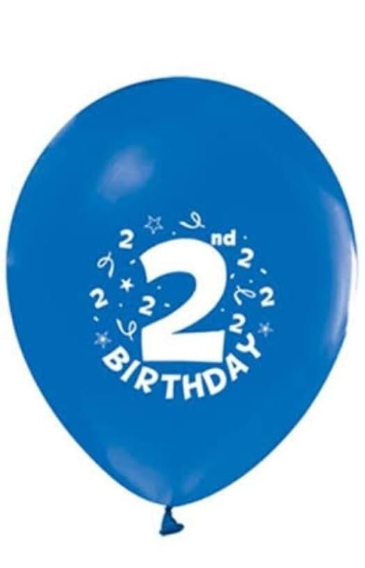 BALON BASKILI 2 YAŞ MAVİ 100'LÜ