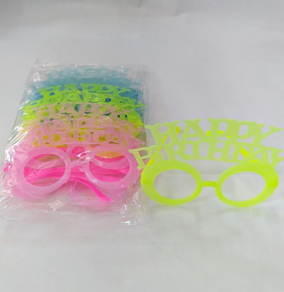 GÖZLÜK MAKARON HAPPY BIRTHDAY 12 Lİ