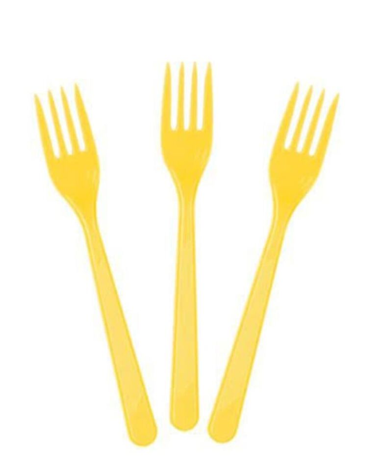 ÇATAL PLASTİK SARI 20 Lİ