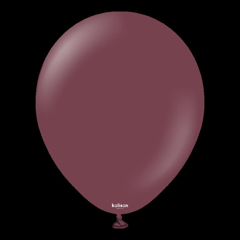 BALON 12'' DÜZRENK BURGUNDY(BORDO) 5 Lİ KALİSAN