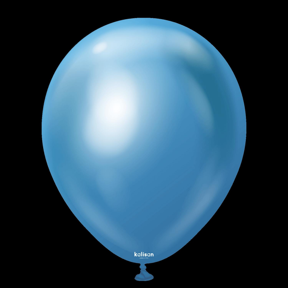 BALON 12'' KROM(MİRROR) BLUE 5 Lİ KALİSAN