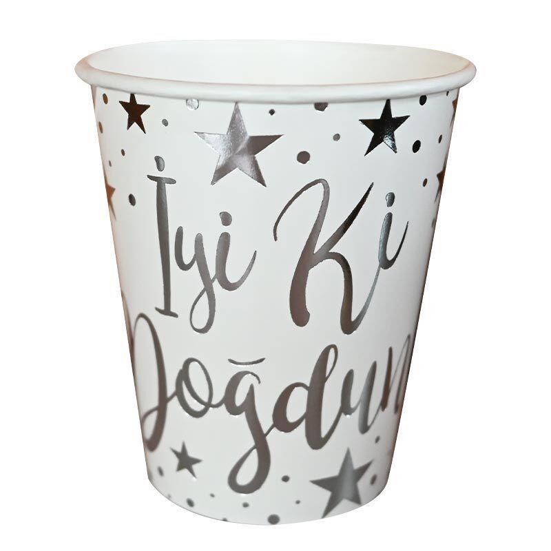 BARDAK KARTON VARAK B.İYİKİ DOĞDUN SLVR-BEYAZ 6LI