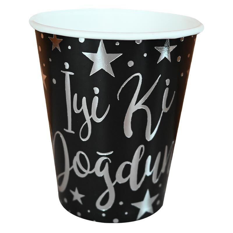 BARDAK KARTON VARAK B.İYİKİ DOĞDUN SLVR-SİYAH 6LI