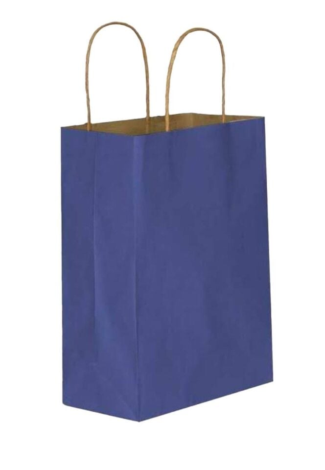 ÇANTA K. KRAFT BÜKÜM SAPLI LACİVERT 45*50cm 25 Lİ