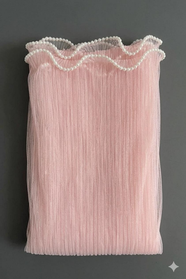 TÜL BUKETLİK KREPELİ 28 CM *4.5 Y PEMBE