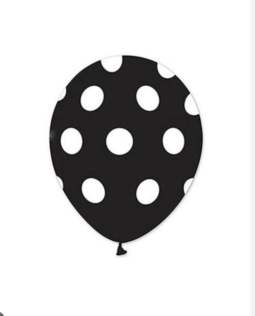 BALON Ç.Ç. SİYAH ÜSTÜ BEYAZ PUANTİYELİ 100'LÜ