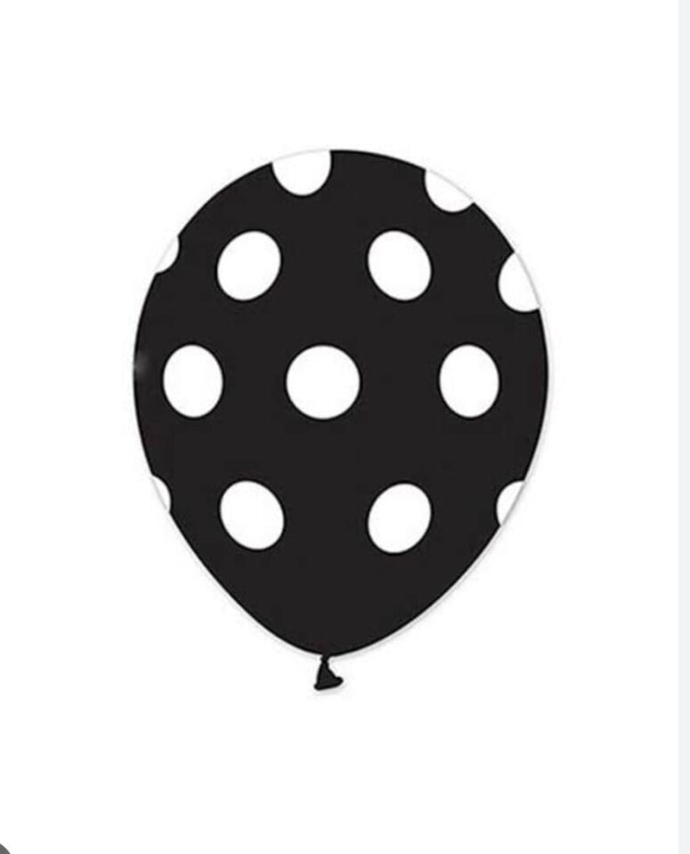 BALON Ç.Ç. SİYAH ÜSTÜ BEYAZ PUANTİYELİ 100'LÜ