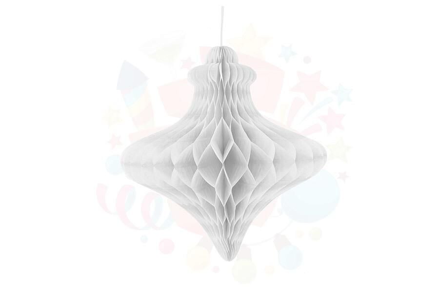 KAĞIT SÜS PETEK TOPAÇ 30CM BEYAZ