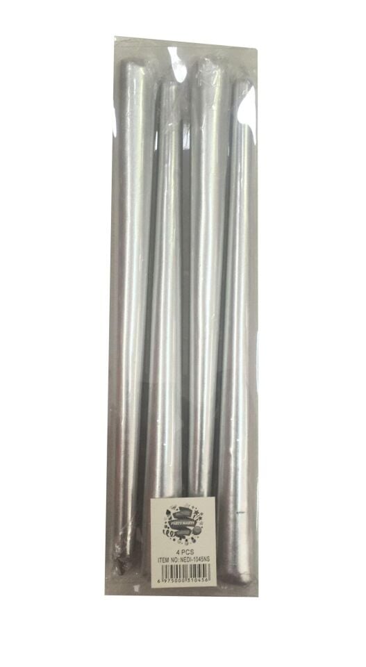 MUM ŞAMDAN 25 CM 4 LÜ GÜMÜŞ