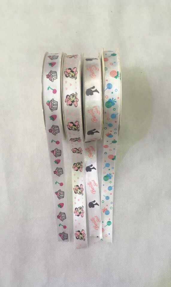 KURDELE SATEN MAKARA BASKILI 10 MT 1.5 CM