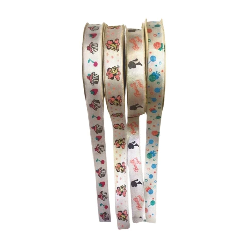 KURDELE SATEN MAKARA BASKILI 10 MT 1.5 CM